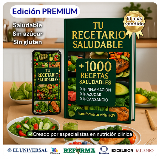 +1000 Recetas Sin Gluten y Sin Azúcar "Chau INFLAMACION, Hola Nueva ENERGIA"